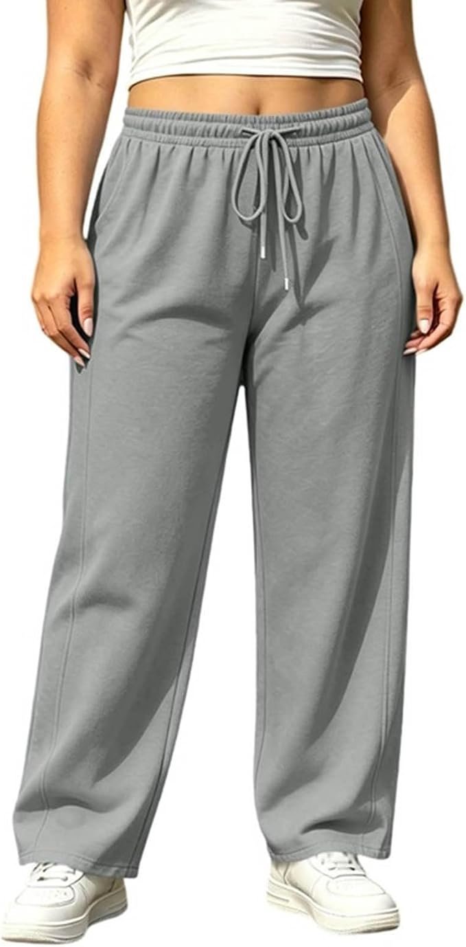 The at-home wardrobe storyline featuring Lightweight T-Shirt — Otsant Women High Waist Sweatpants Straight Leg Pants Daily Pocket Pants