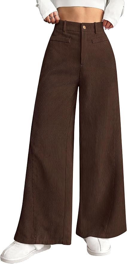 The five-minute outfit built around Cropped Boat-Neck Shorts — Prettygarden Women's High Waisted Corduroy Pants Casual