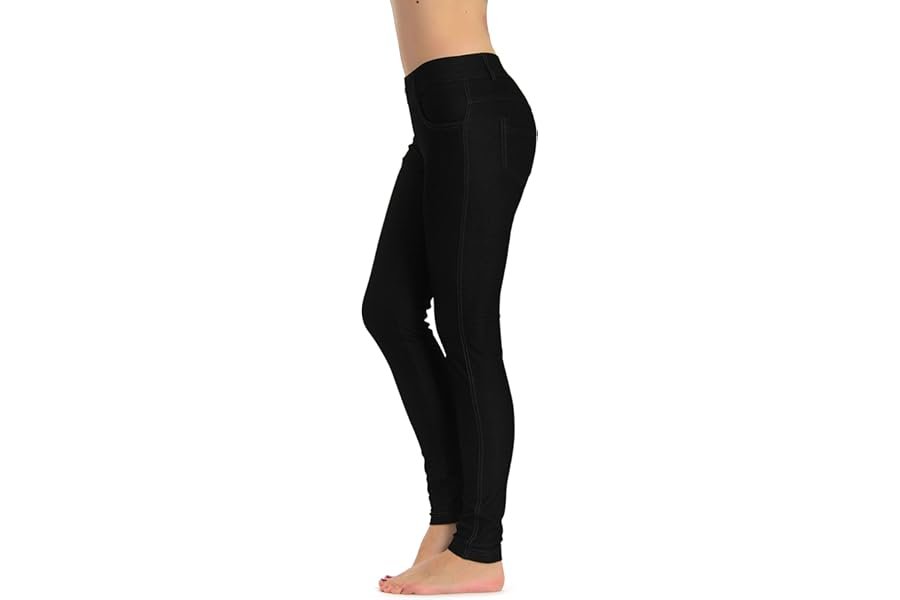 Minimalist styling rules: Dress taking center stage — Prolific Health Women's Jean Look Jeggings Tights Slimming Many Colors Spandex Leggings Pants Capri S-XXXL