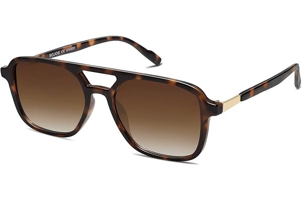 A quiet wardrobe experiment featuring Shorts — SOJOS Retro Aviator Sunglasses for Women Men,Trendy Rectangle Womens Mens Shades Sun Glasses SJ2202