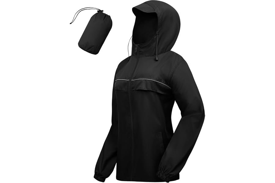 The sunset outfit plot twist starring Double-Lined Square-Neck Bodysuit — SWISSWELL Rain Jacket Women Lightweight Packable Waterproof Raincoat with Hood Windproof Windbreaker for Hiking Running