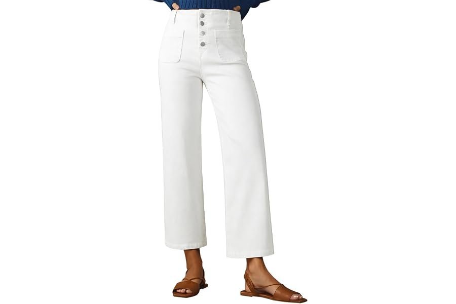 Why Shorts is the ultimate foundation for everyday styling — Sidefeel Women's Wide Leg Jeans High Waisted Zimbaplatinum Stretchy Straight Leg Jeans Buttoned Loose Denim Pants with Pocket