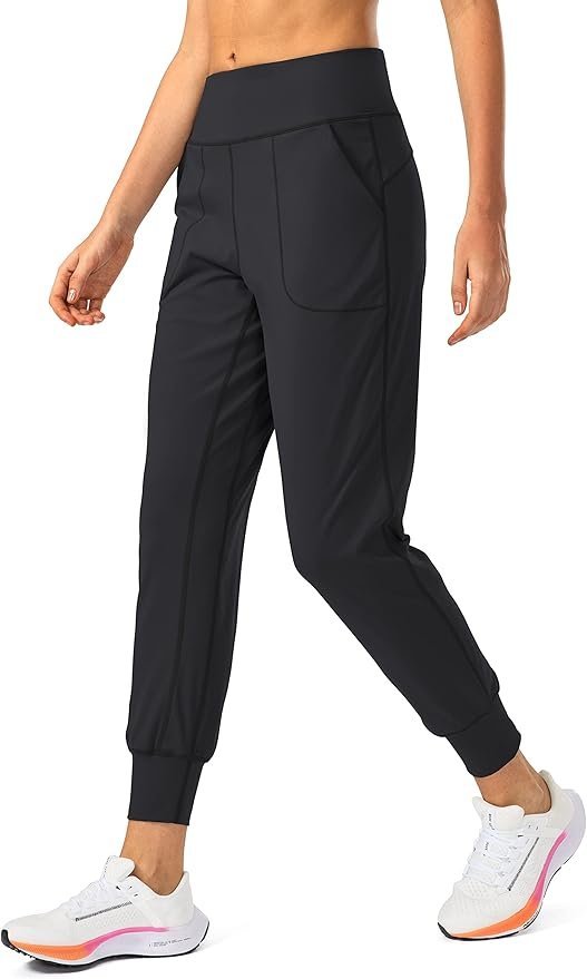 Sweatshirt and High-Rise Pants Style Edit — Soothfeel Women's Joggers with Zipper Pockets Petite/Regular/Tall High Waisted Athletic Workout Yoga Pants Joggers for Women