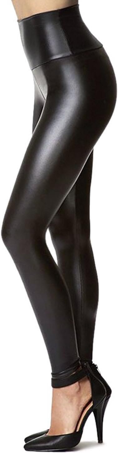 What made T-Shirt work for this late-night look — Tagoo Faux Leather Leggings for Women, Black High Waist Fleece Lined Pants