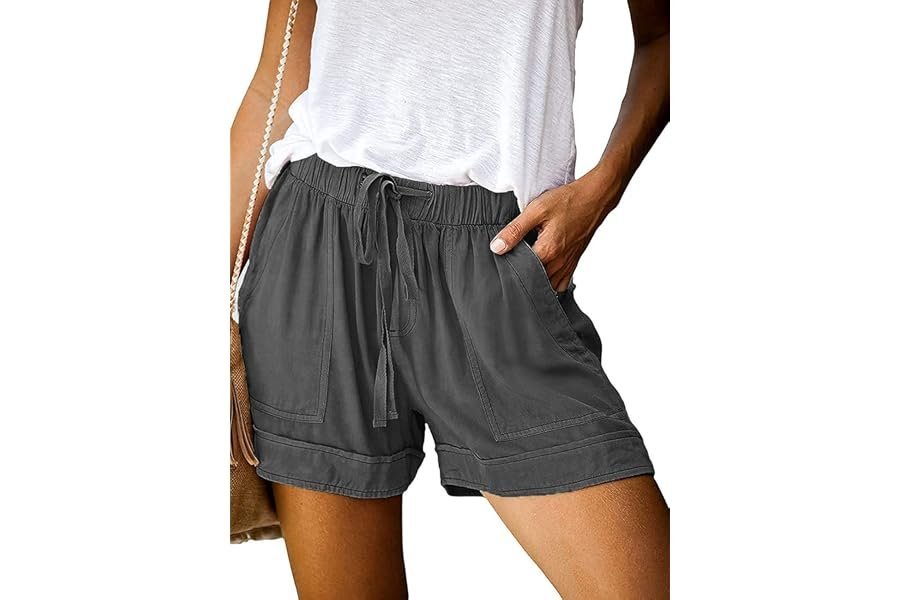 Why Strapless Ruched Tube Top is officially taking over my late-night capsule wardrobe — Wielsscca Womens Drawstring Shorts Summer Elastic Waist Casual Lightweight with Pockets