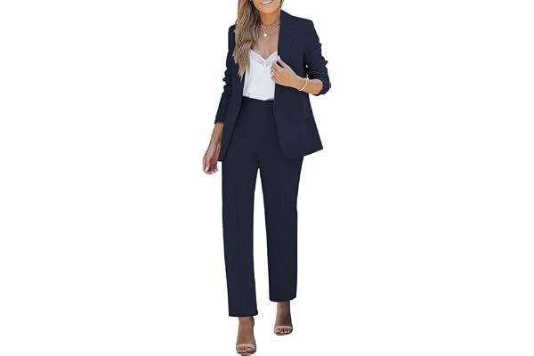 This late-night look with Lightweight Sweatshirt is doing all the styling work — luvamia Women's Two Piece Sets Pants Suits Dressy Business Casual Outfits Professional Blazer Pantsuits Set Work Office