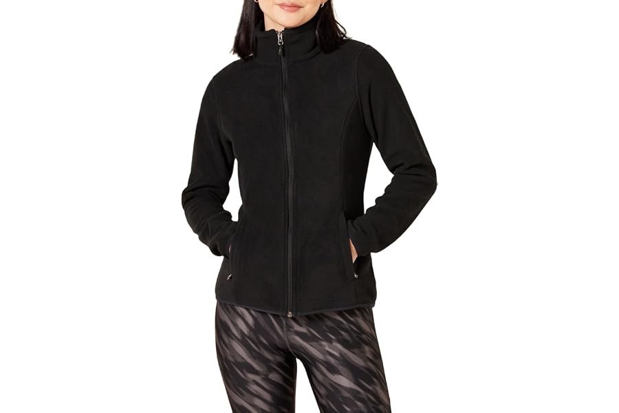 The effortless transition: Tank Top under the golden-hour sky — Amazon Essentials Women's Classic-Fit Full-Zip Polar Soft Fleece Jacket, Outerwear Coat with Cuffs (Available in Plus Size)