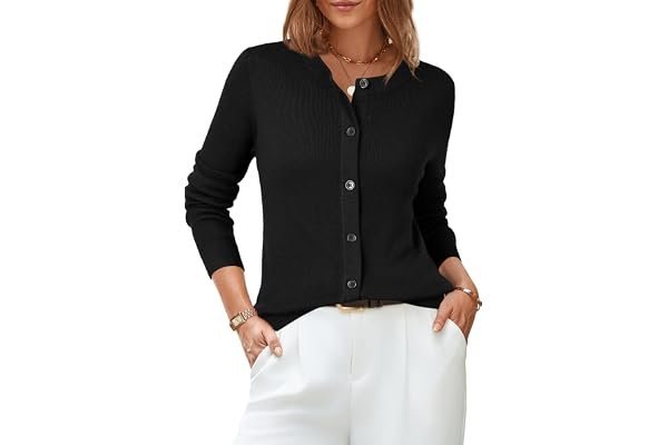 The everyday outfit plot twist starring Tank Top — Arach&Cloz Women's Wool Blend Lightweight Business Casual Cardigan Sweaters Tops