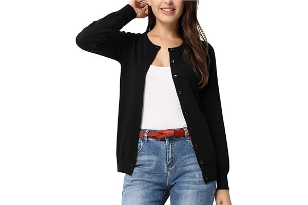The midday outfit plot twist starring Cropped Tank Top — GRACE KARIN Womens Long Sleeve Knit Cardigan Sweaters Casual Dressy Open Front Button Down Cardigans Summer Outfits