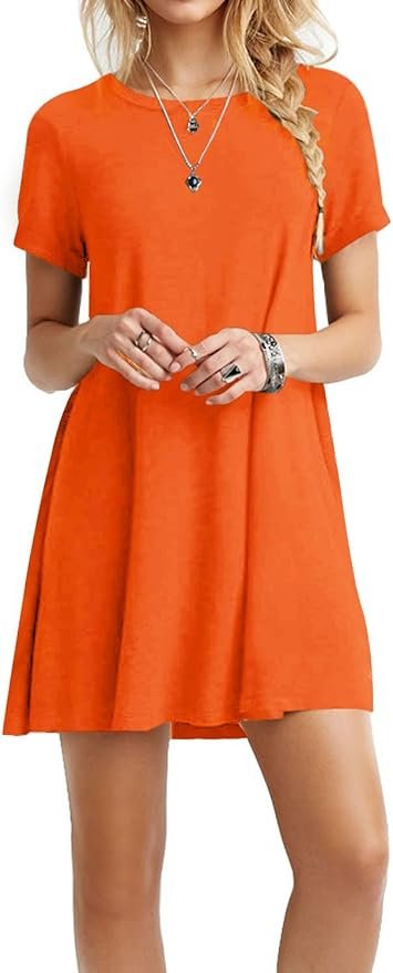 T-Shirt has more plans than I do — Toponsky Women's Casual Plain Simple Loose Flowy Short-Sleeve T-Shirt Dress