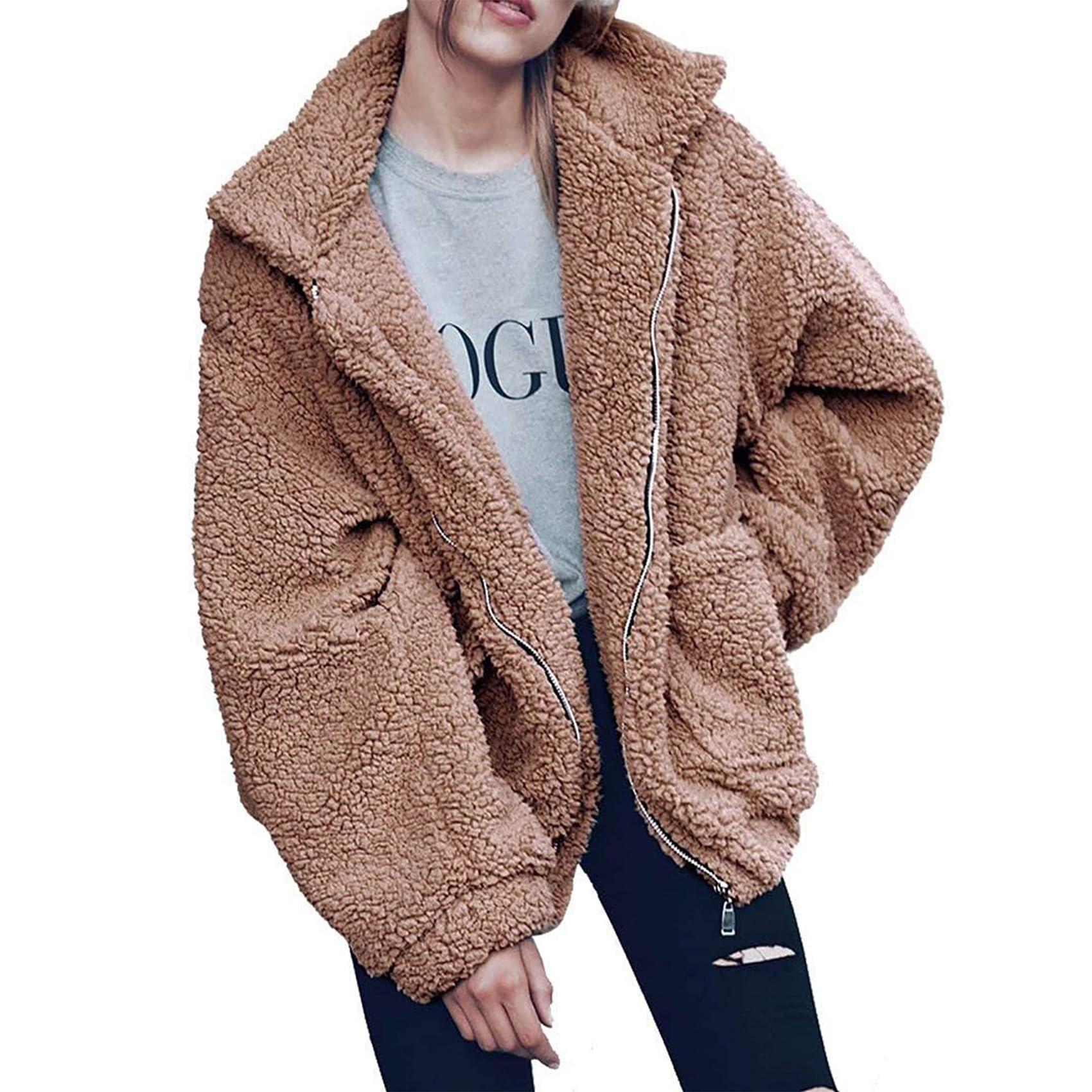 No notes, just Jacket — Prettygarden Oversized Sherpa Fleece Jacket Women's Winter Coats Outerwear