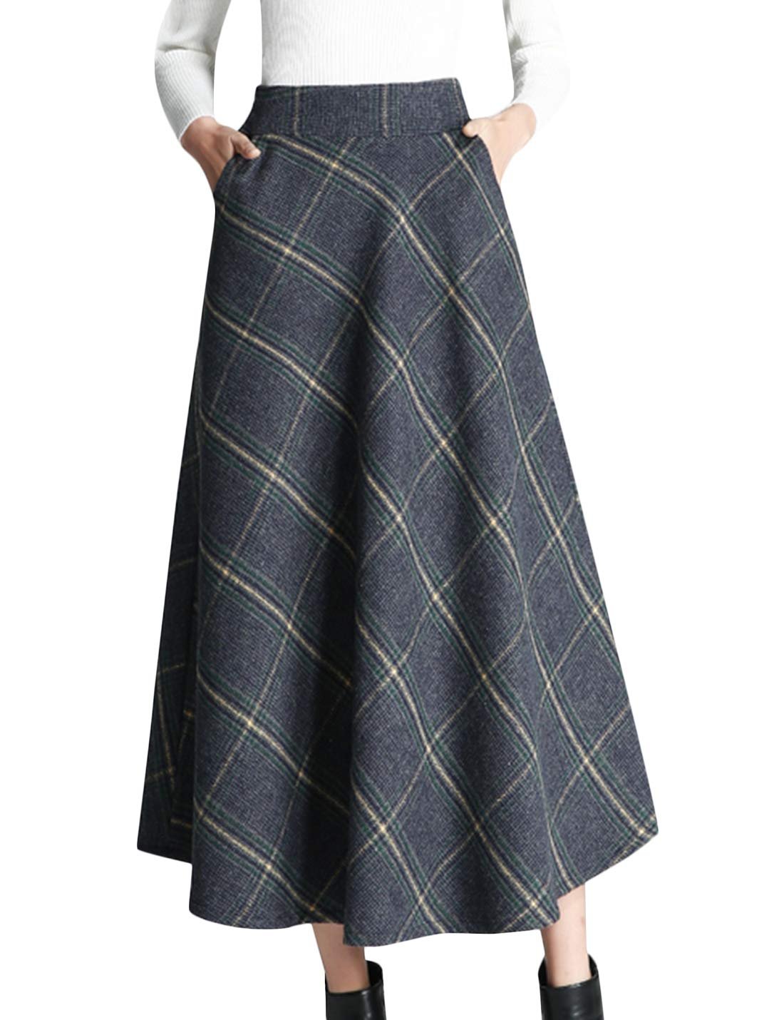 Ruched Shirt: proof I can dress and tell a joke — Tanming Womens Plaid Skirt Wool A?Line Pleated Long Skirt