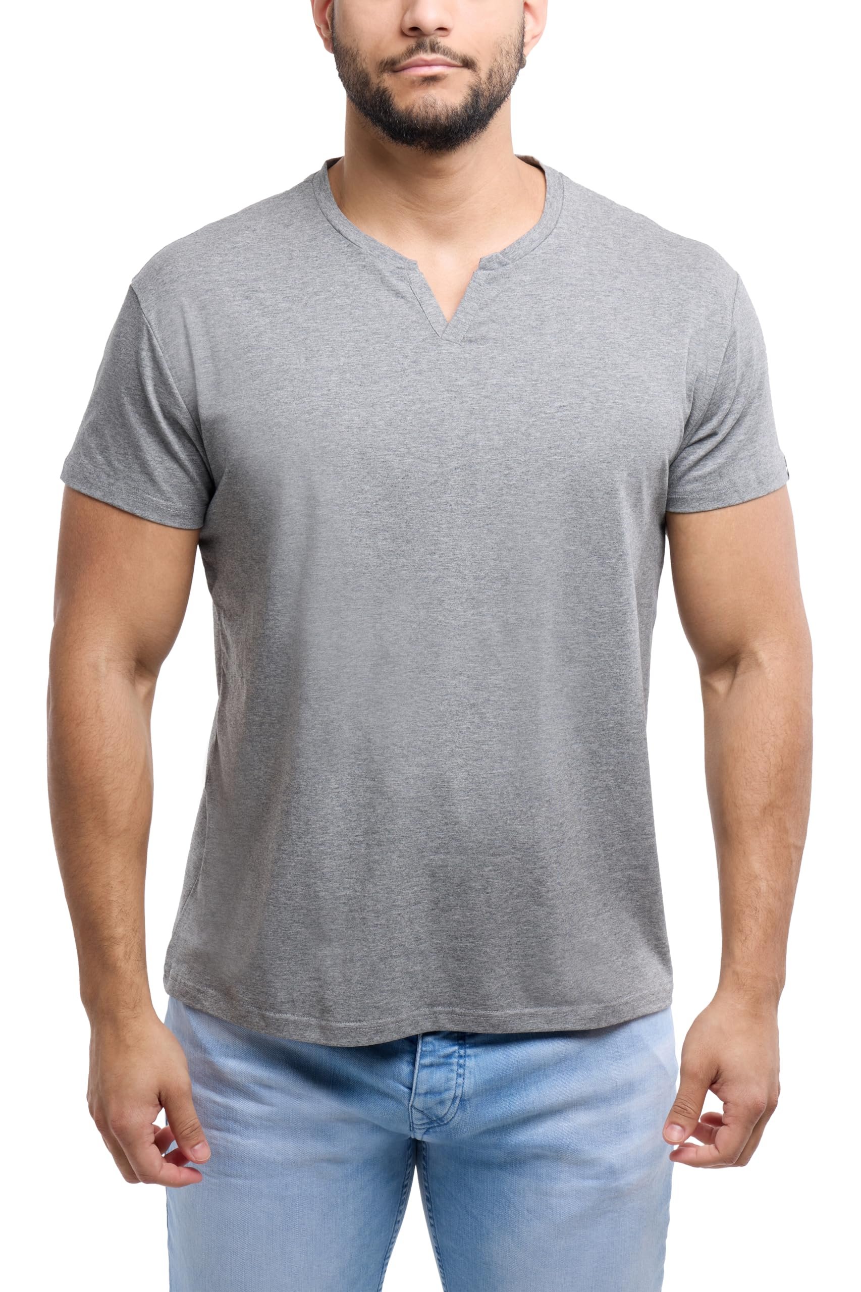 Closet called. T-Shirt picked up — X Ray Men's Notch T-Shirt, Soft Cotton Short Sleeve Slim Fit Basic Split V Neck T Shirts for Men