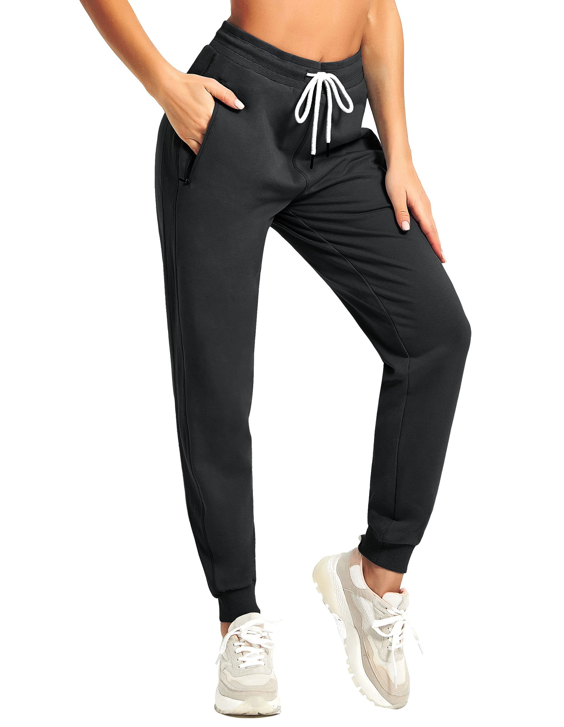 Styling Dress for a midday look — Puli Women's Sweatpants Cotton Joggers with Zip Pockets