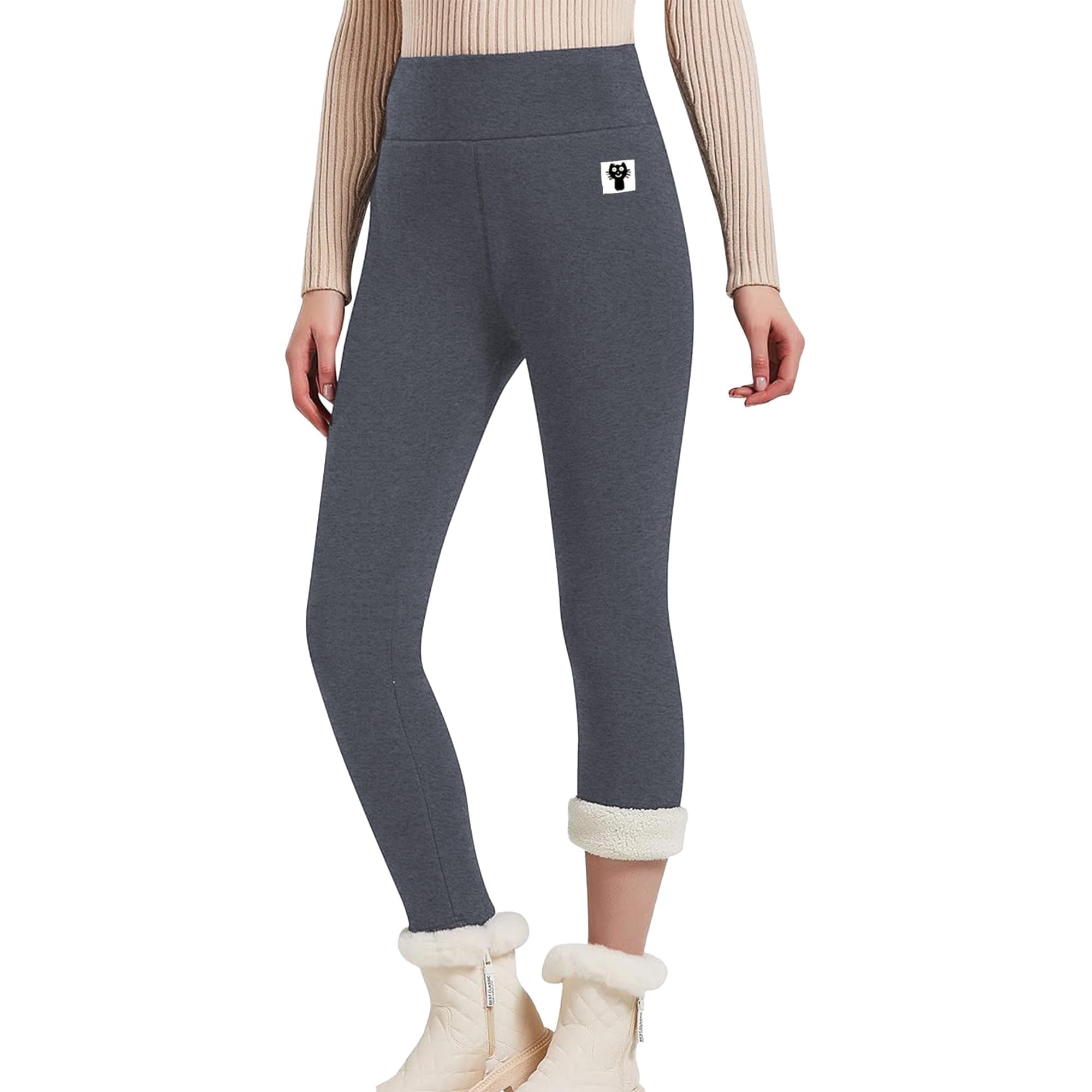 Sun out, Sweatshirt on — Hixiaohe Fleece Lined Leggings Women Winter Thermal Sherpa Warm Pants