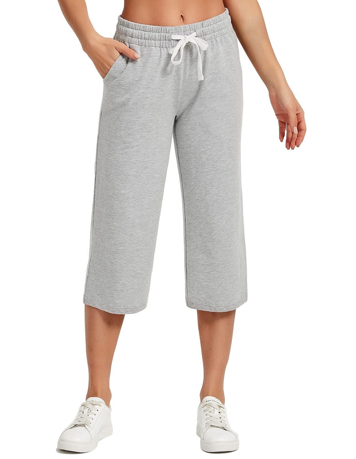 Partly cloudy, fully styled in Cropped Jacket — Specialmagic Women's Capri Pants Cotton Capri Sweatpants