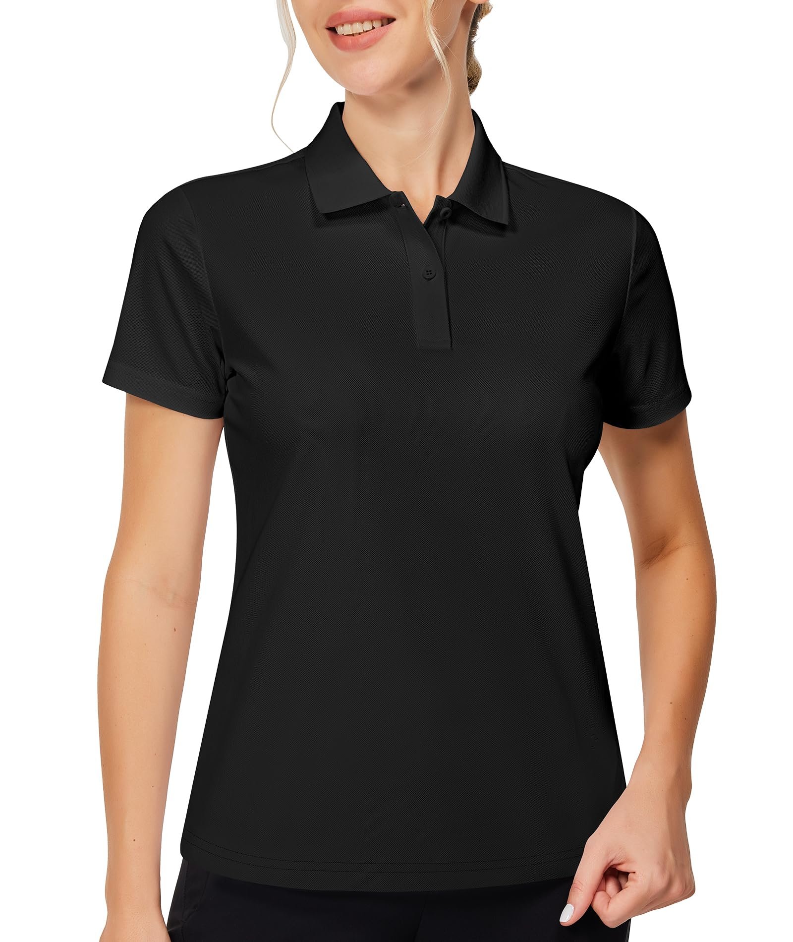 Golden hour approved this polo — Casei Women's Short Sleeve Golf Polo Shirts Quick Dry UPF 50+ Collared