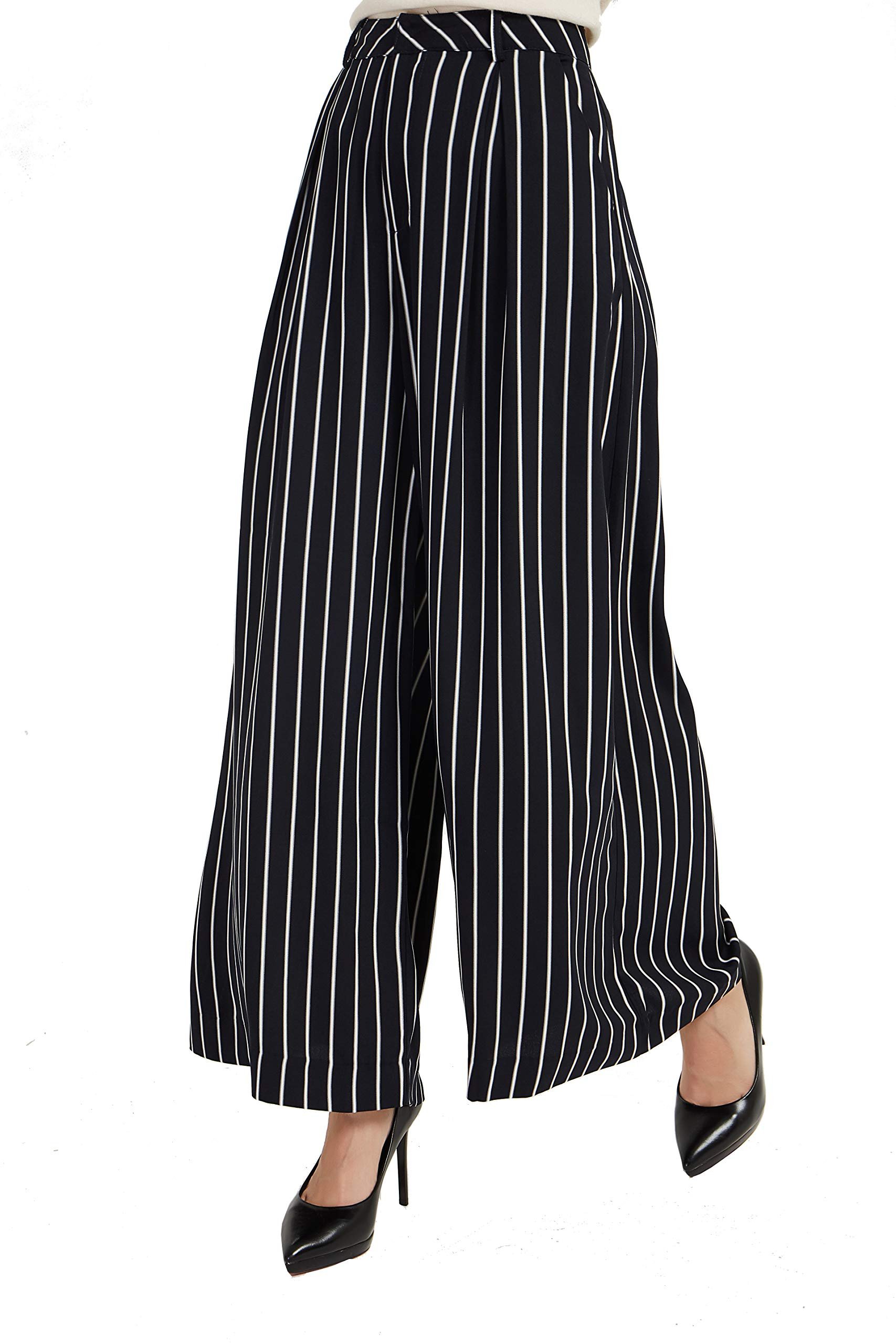 Cloudy with a chance of Dress — Tronjori Womens High Waist Casual Wide Leg Palazzo Business Pants