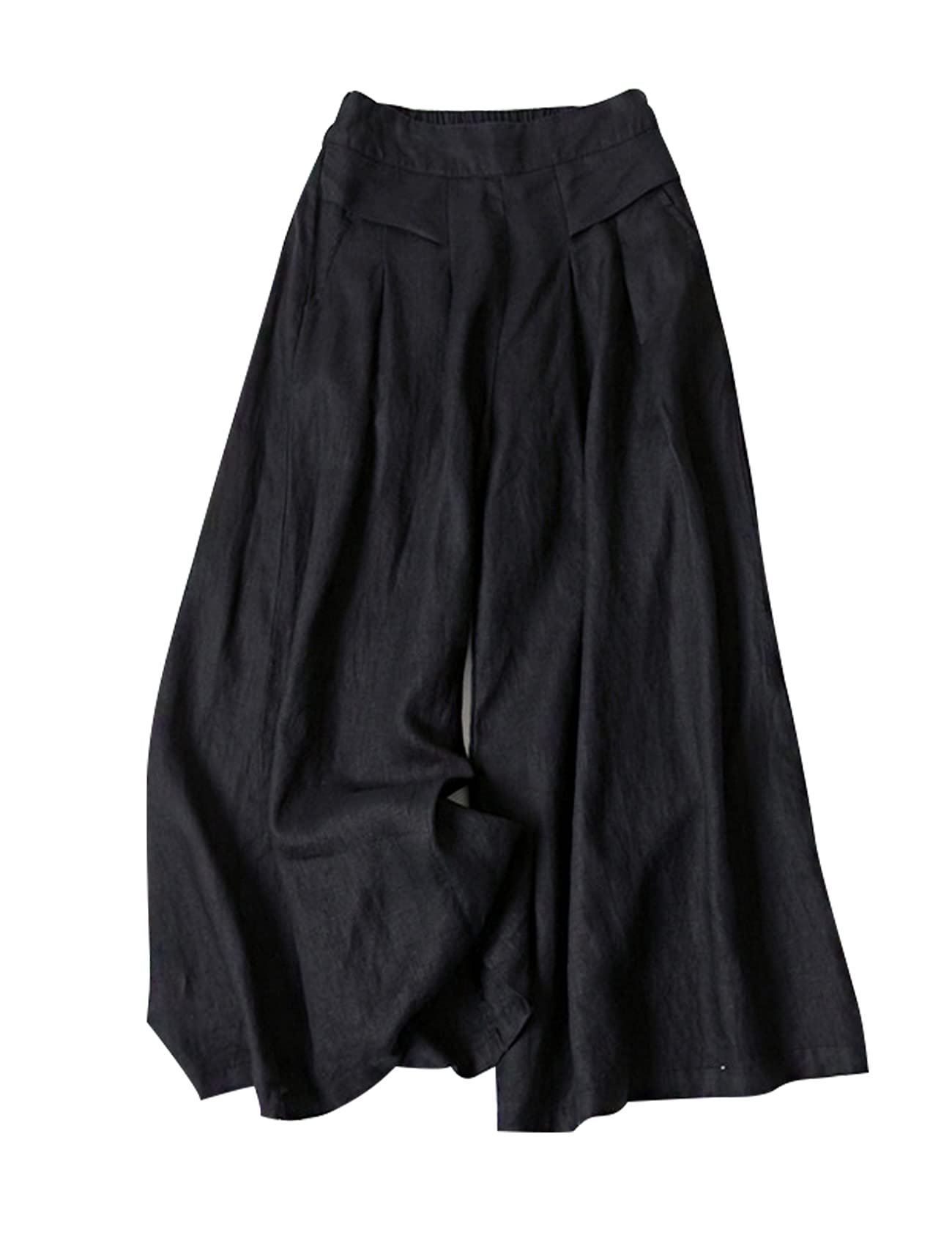 Partly cloudy, fully styled in Top — Gihuo Culottes for Women Linen Wide Leg Gauchos Capri Palazzo Pants