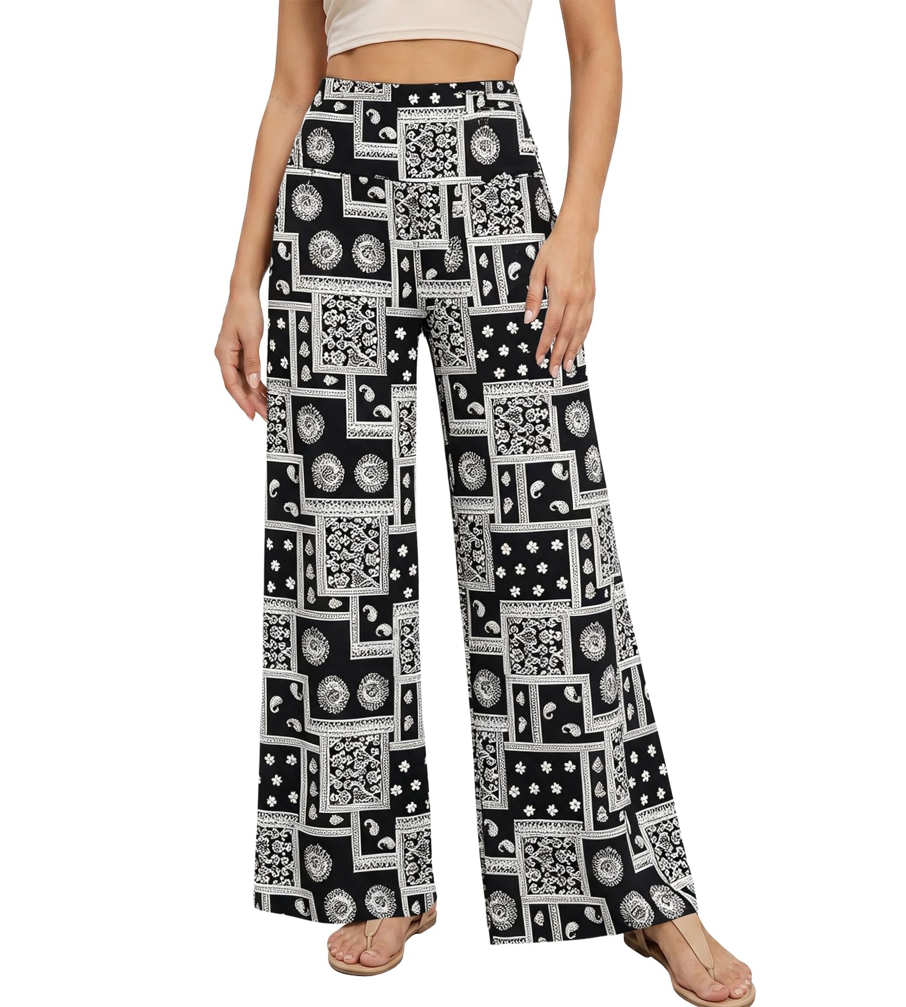 High pressure, low-effort Sweatshirt — Qggqdd Wide Leg Palazzo Pants for Women - Casual Soft Dress Pants Comfy Trousers