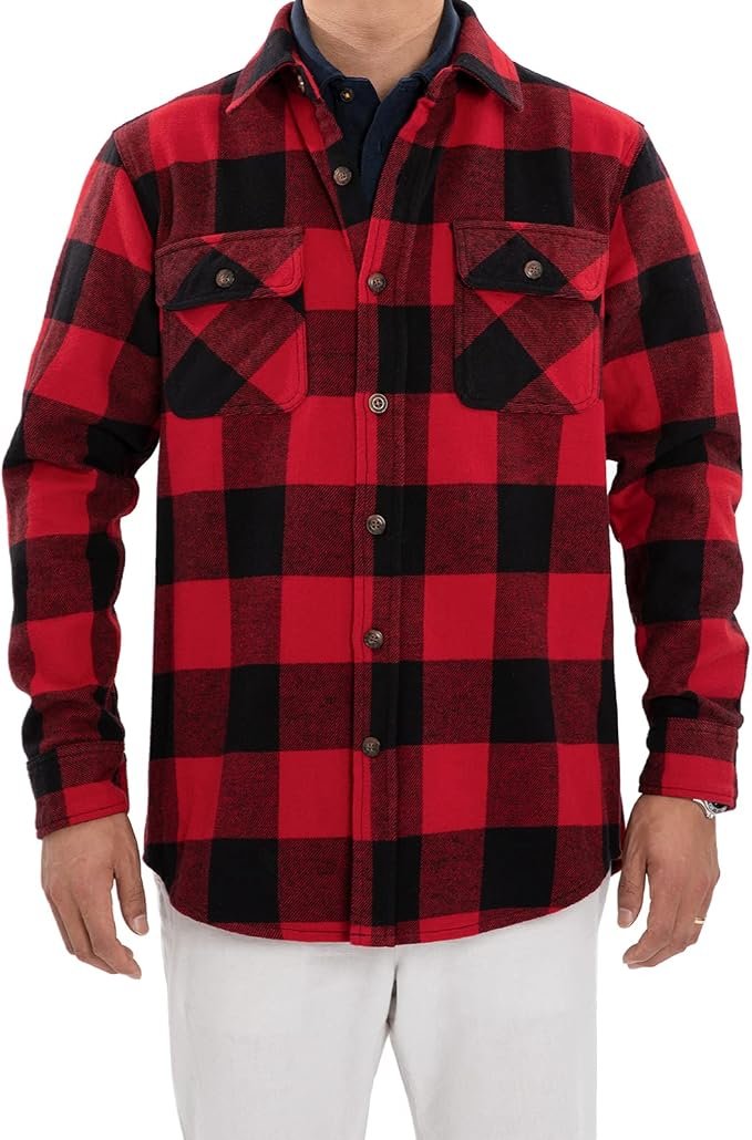 Small plans, strong opinion from Shirt — Zenthace Men's Heavyweight Buffalo Plaid Flannel Shirt Casual Button Down Brushed Flannel Shirts,100% Cotton