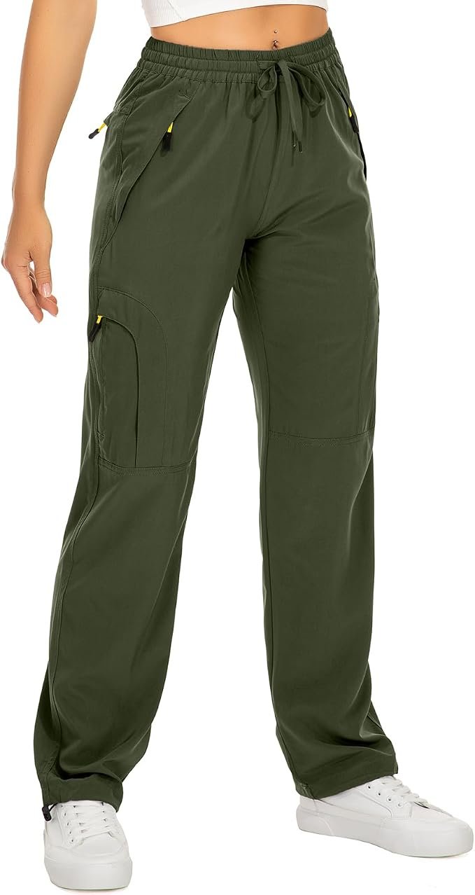 Golden hour made the cardigan glow first — Assorain Toomett Women‘s Hiking Cargo Pants UPF 50 Quick Dry with Zipper Pockets