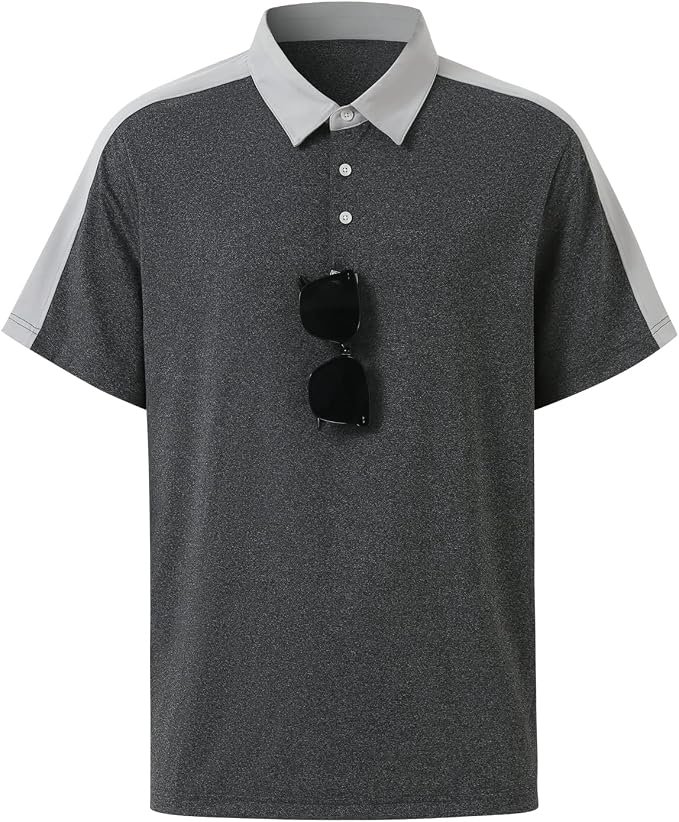 I wore T-Shirt; the day developed a personality — Vanlytk Mens Short Sleeve Golf Polo Shirts Moisture Wicking Performance Quick Dry Collared Casual Shirt Tennis T-Shirt
