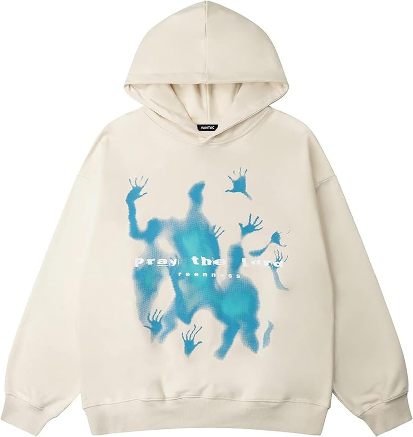 A closer look at how Hooded Sweatshirt moves — Vamtac Mens Oversized Graphic Y2k Hoodies Vintage Fashion Streetwear Casual Hooded Sweatshirt Pullover Tops