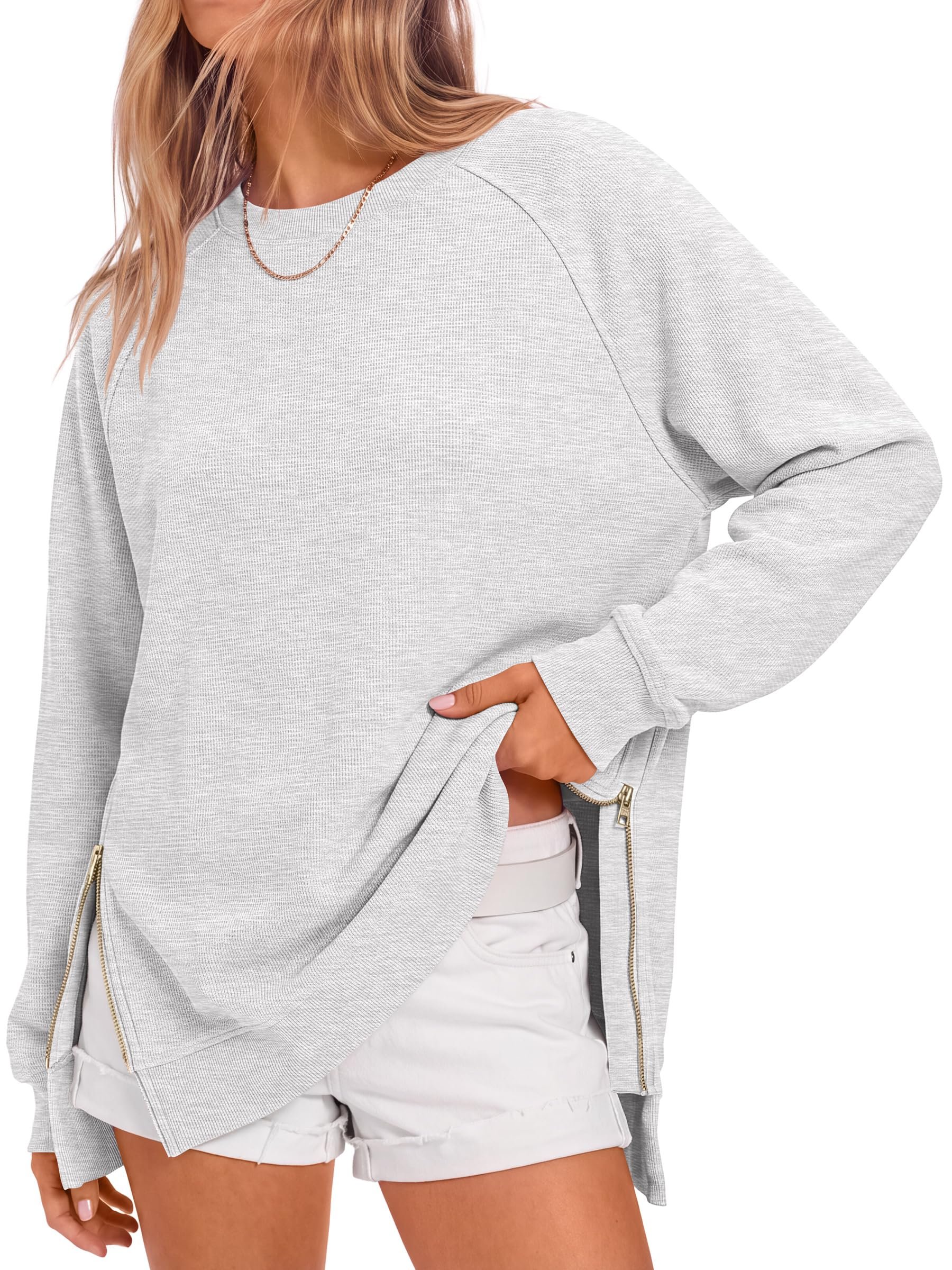 Building today's look from Sweatshirt outward — Anrabess Women's Oversized Crewneck Tunic Sweatshirt