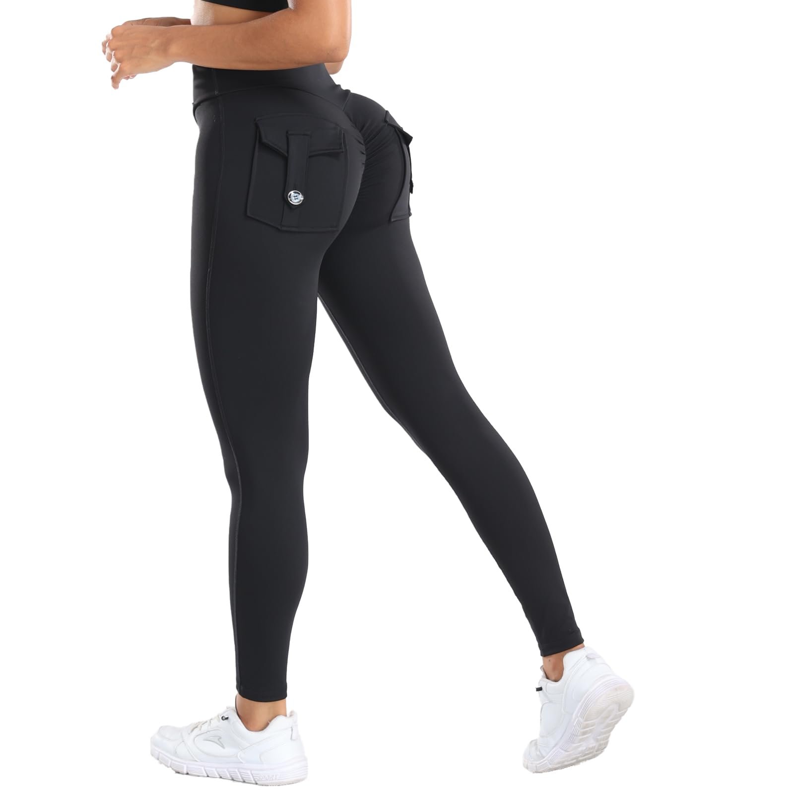 A well-suited punchline featuring Off-The-Shoulder Top — Jojoans Cargo Leggings with Pockets for Women High Waisted Yoga Workout Pants