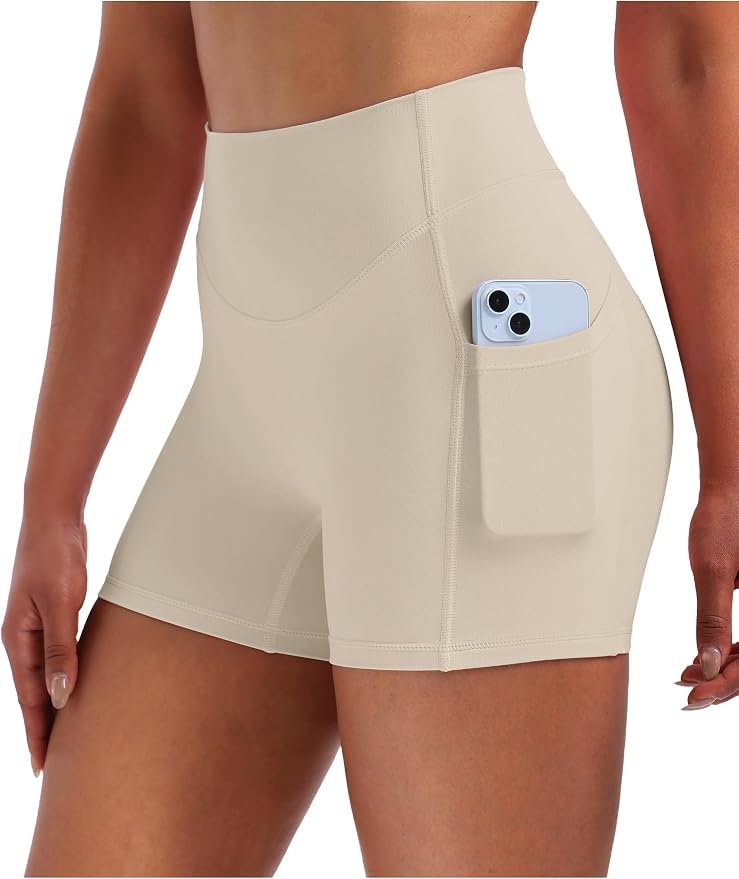 Cropped Top earned the front spot in this fit check — Enerbloom Biker Shorts Women with Pockets 4