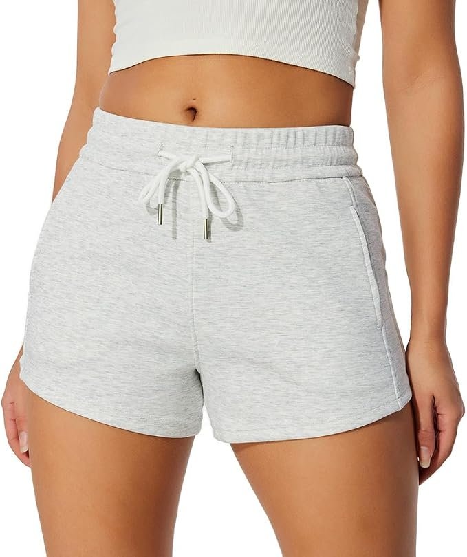 Sun out, Jacket on — Nimenjoja Womens Athletic Gym Shorts Comfy Sweat Shorts for Workout Casual Lounge with Pockets