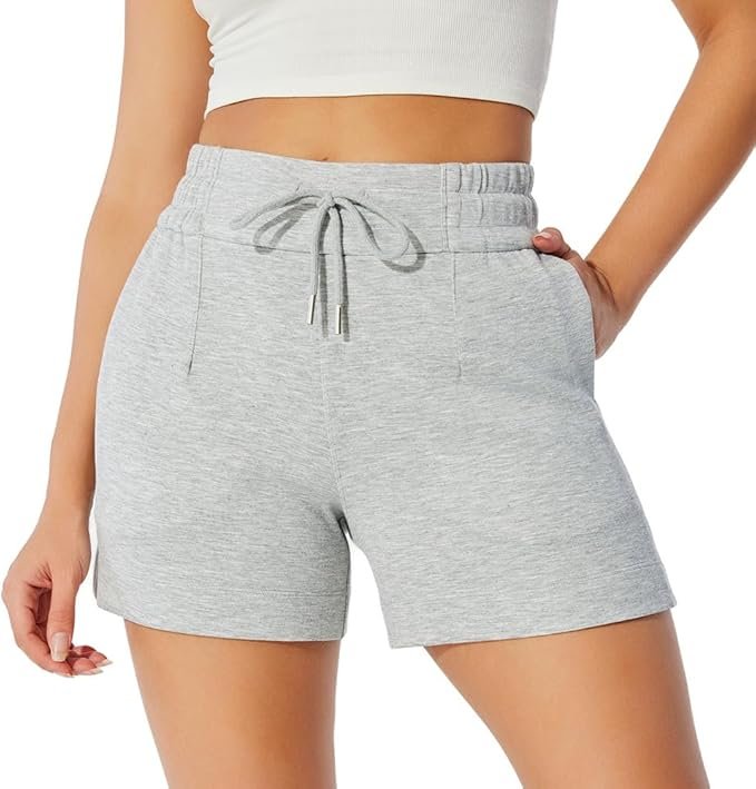 Sweatshirt brought its own sunshine — Nimenjoja Womens High Waisted Sweat Shorts Workout Lounge Shorts