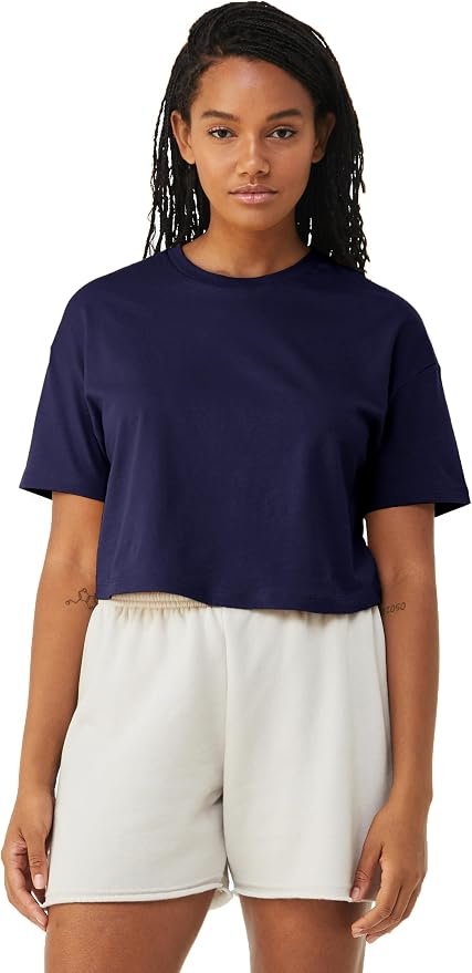 Cropped T-Shirt brought its own sunshine — Emmalise Women's Loose Fit Crop Top Tee Short Sleeves T-Shirt