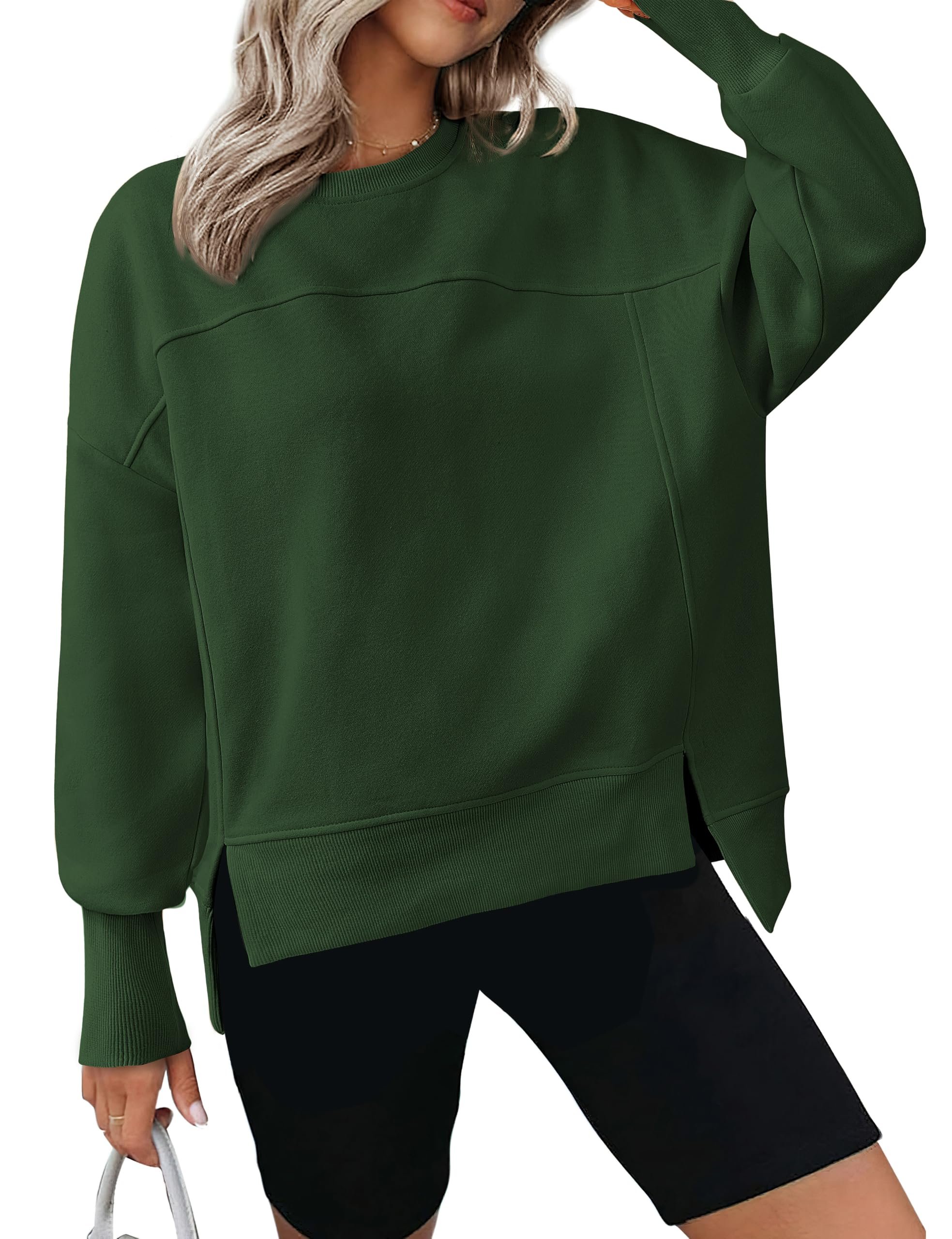 POV: Sweatshirt solved the outfit question — Btfbm Womens Crewneck Sweatshirts Fleece Pullover