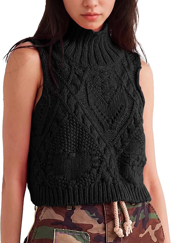 Getting the proportions right with Jacket — Hixiaohe Crochet Sleeveless Turtleneck Tops for Women Knit Sweater Vest