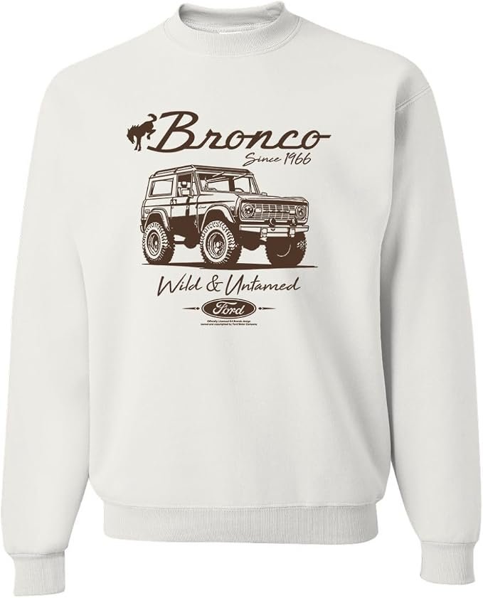 Sweatshirt made casual look intentional — Wild Bobby Ford Bronco Wild Untamed 1966 Retro Motors Cars and Trucks Vintage Crewneck Graphic Sweatshirt for Men