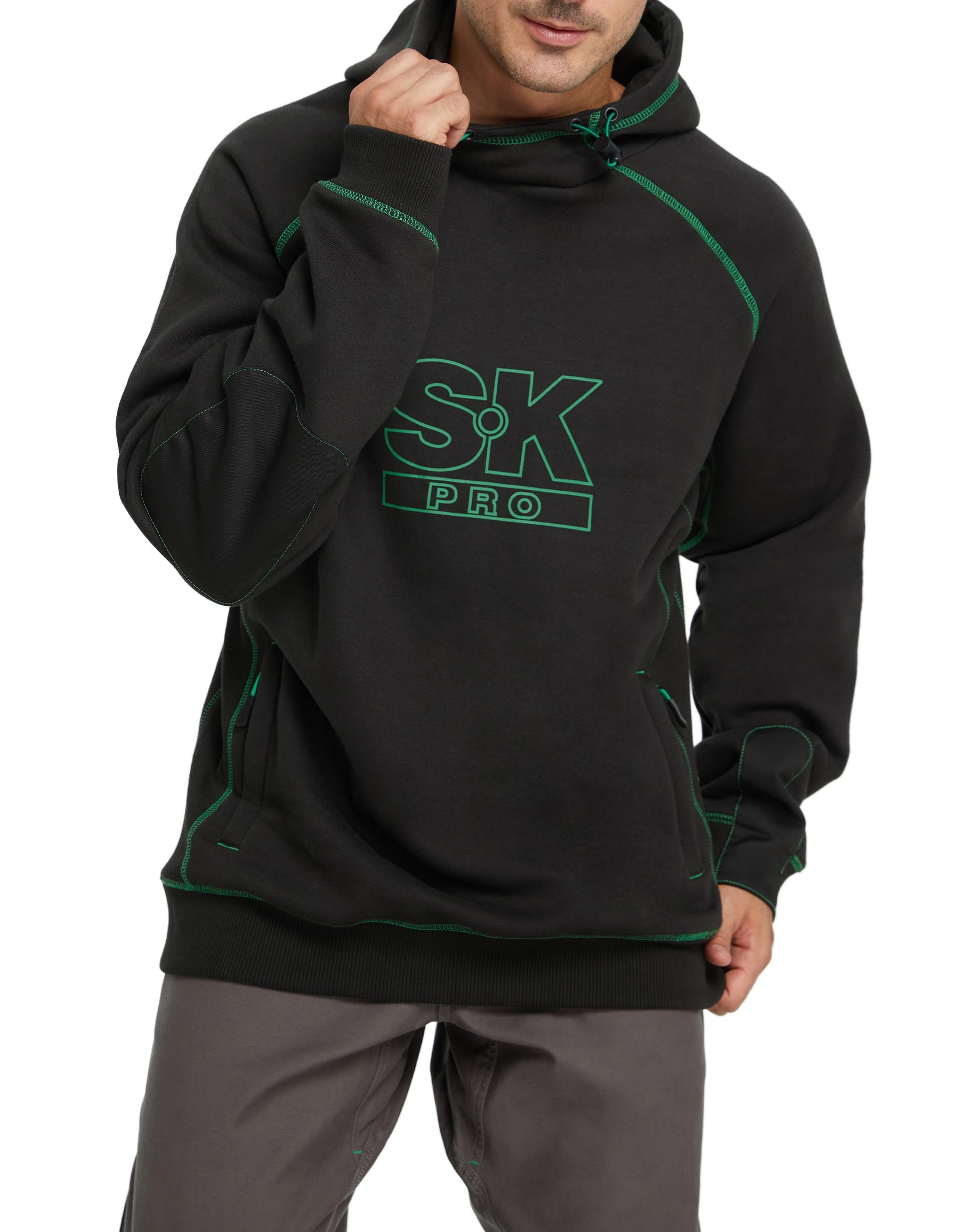 Sweatshirt brought its own sunshine — Skpro Work Hoodies for Men, Oversized Work Sweatshirts with Zip Pockets