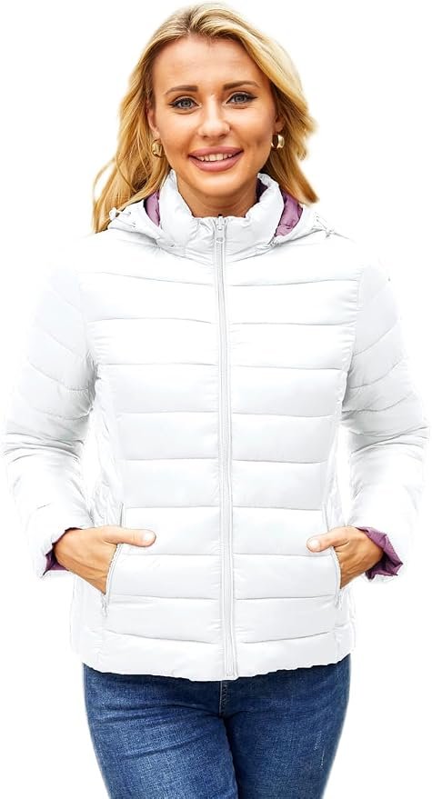 Quilted shoulders, swishy ankles, floor four — Modern Bubble Lightweight Puffer Jacket Womens Winter Coats with Hood Packable Down Jacket Women Quilted Coat