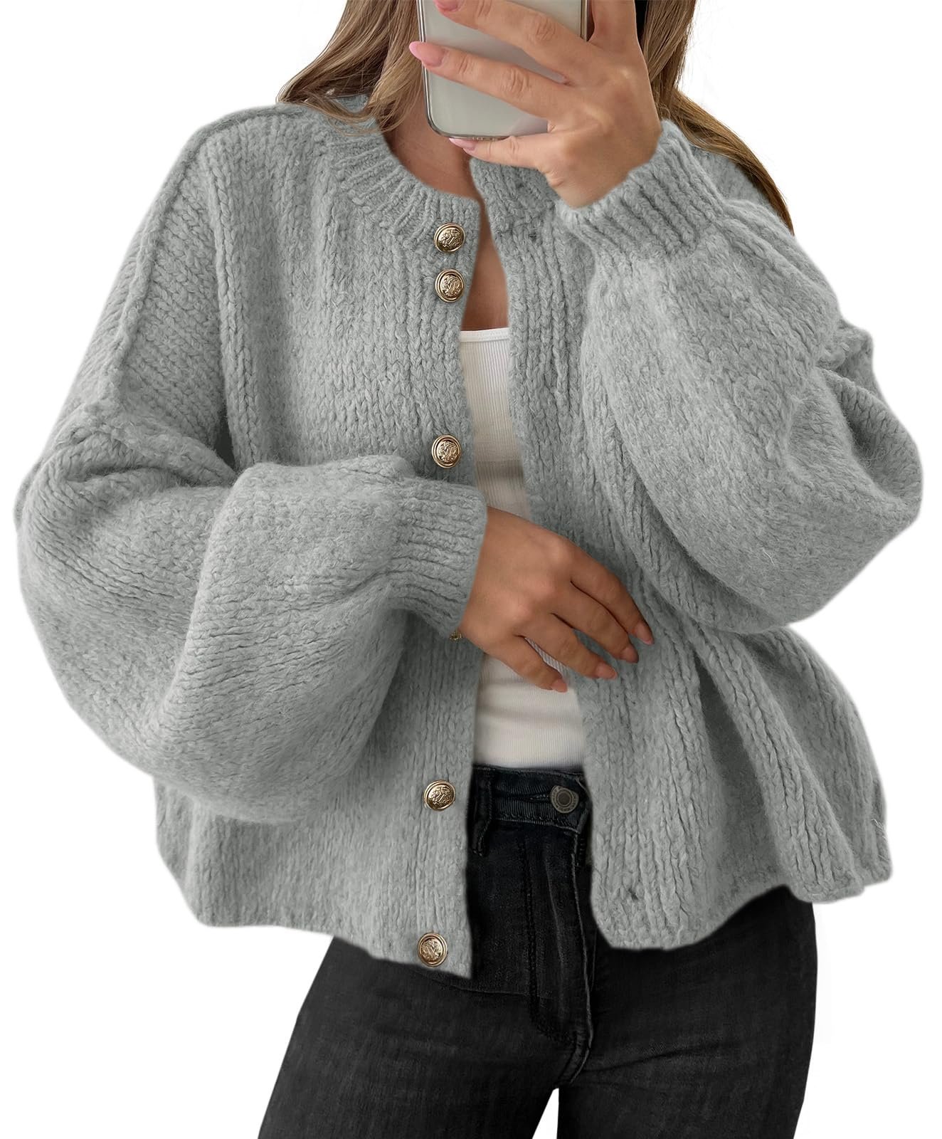 The schedule said casual; Jacket heard camera-ready — Saodimallsu Womens Oversized Cardigans Long Sleeve Chunky Sweater Coats