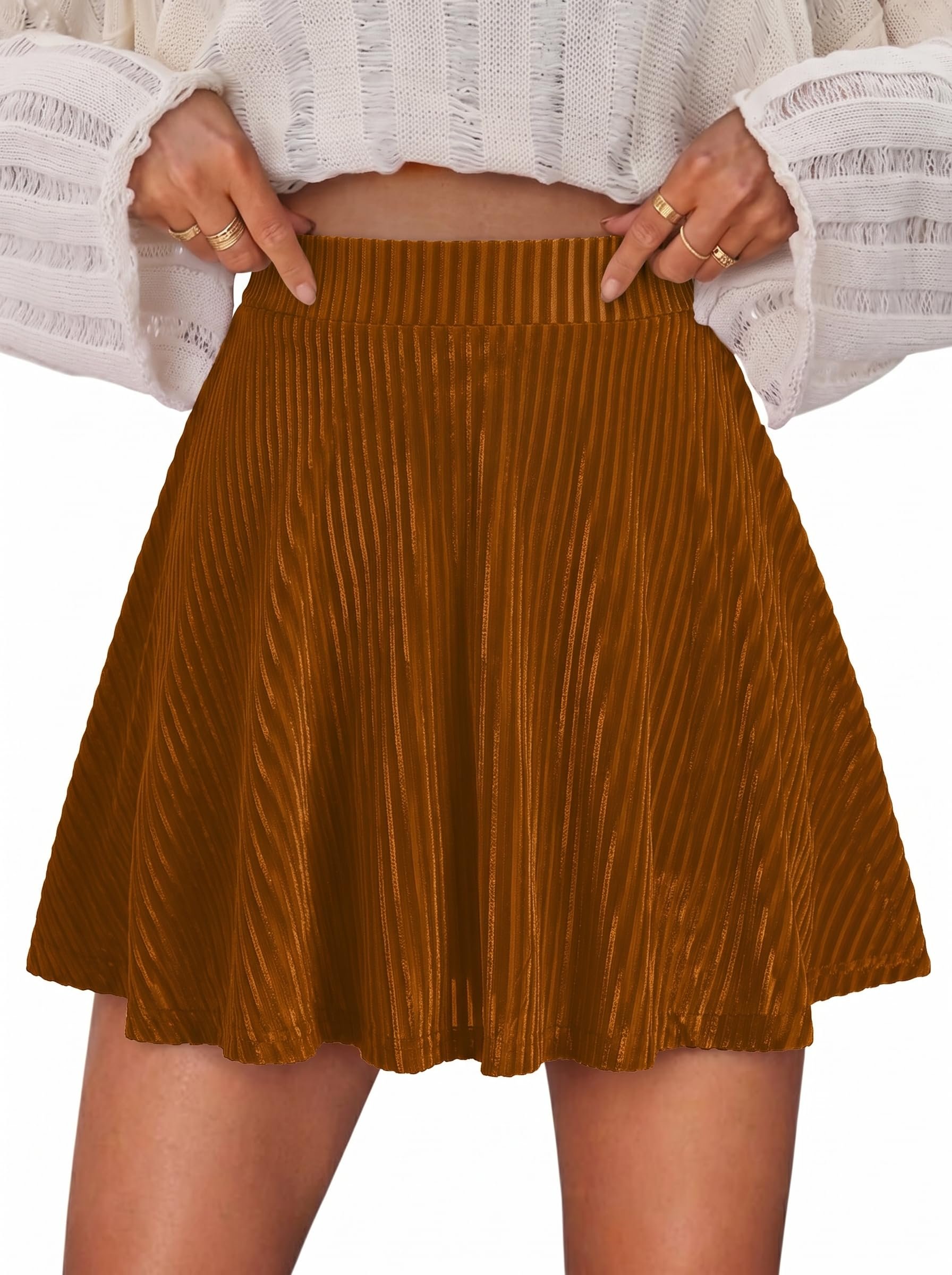 Top and High-Rise Shorts versus my very unorganized schedule — Gamiss Women's Fall Mini Skirts High Waisted Velvet Skirt with Shorts 2026
