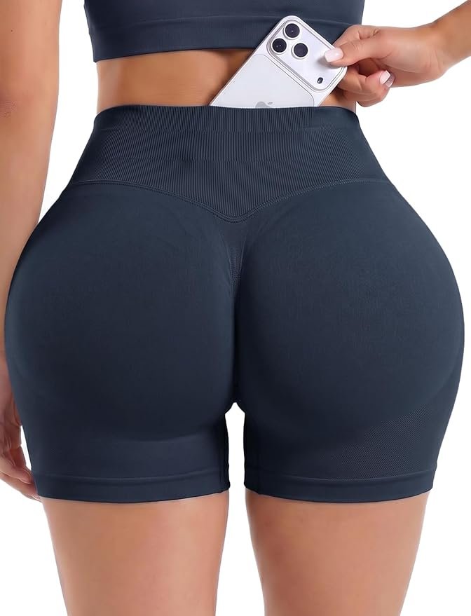 A quick cameo from Lightweight Hoodie — Riojoy Womens Workout Yoga Scrunch Shorts 4