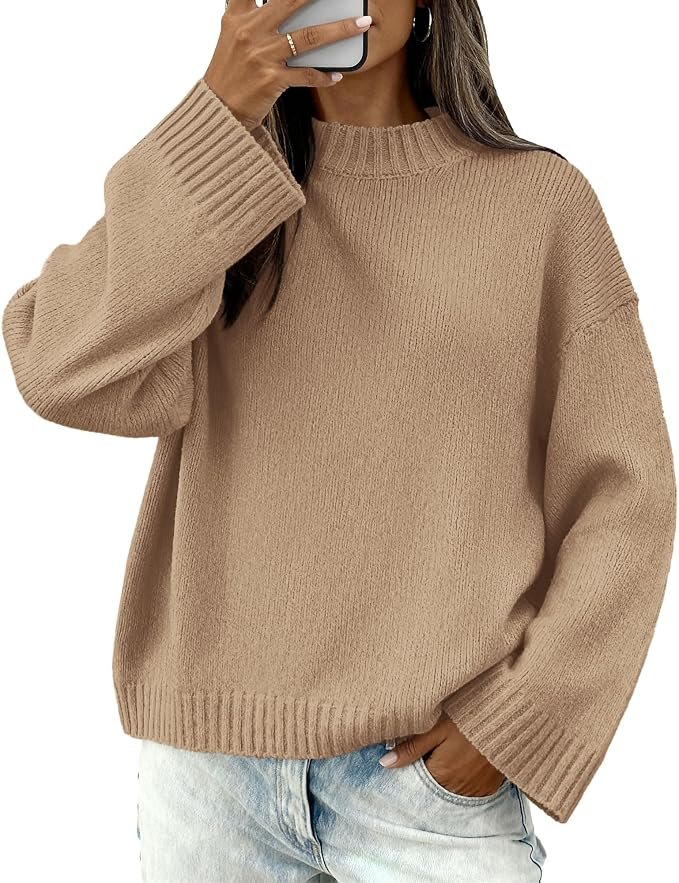 Ten-inch shorts and a slouchy truce — Btfbm Fall Sweaters for Women Crewneck Loose Winter Outfits