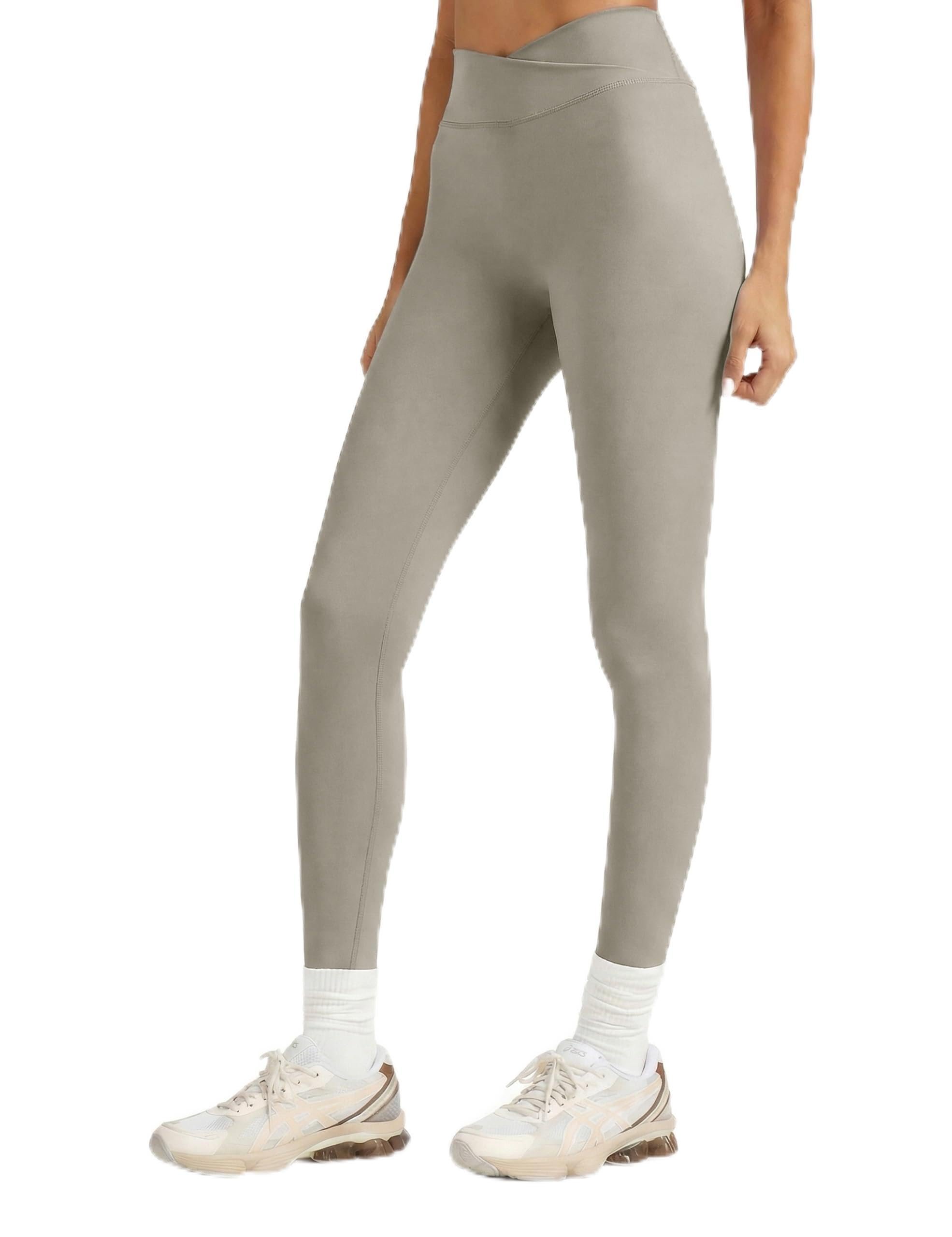 Jacket made a regular day look interesting — Sogetdo Crossover Waistband Yoga Leggings Women Spandex 25