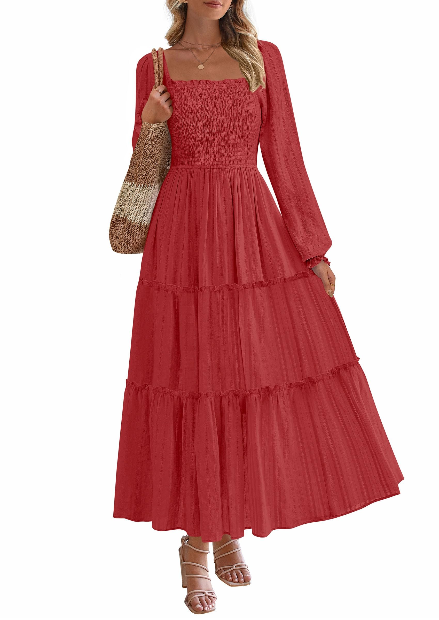 Dress has me hemming and hawing — Prettygarden Women's Long Sleeve Ruffle Flowy Maxi Dress