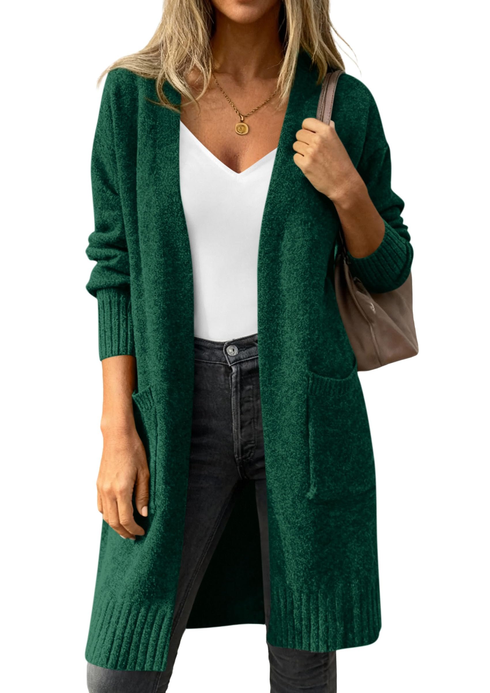 The morning outfit that began with Jacket — Prettygarden Women's Oversized Open Front Long Knit Cardigan