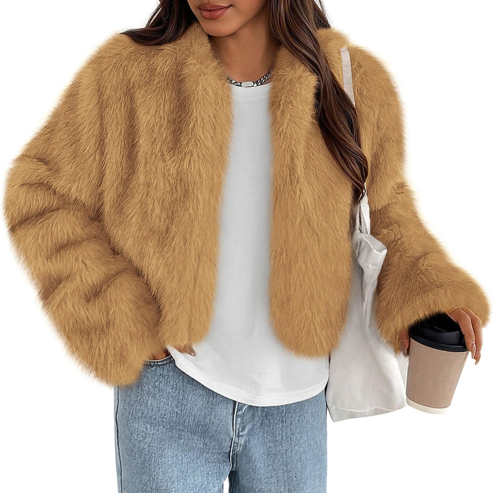 Small plans, strong opinion from Jacket — Prettygarden Womens Winter Coats Open Front Faux Fur Jacket