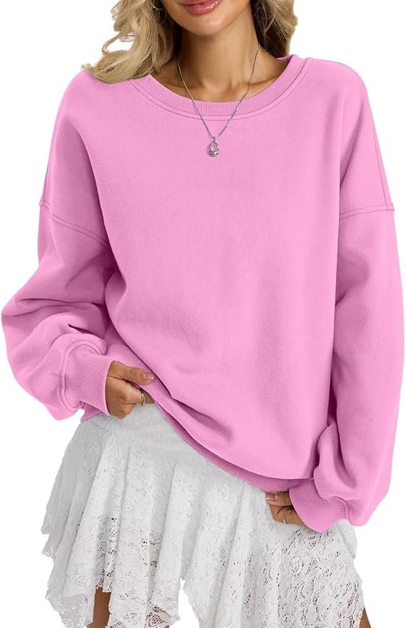 Sun out, Sweatshirt on — EasyGala Womens Fleece Crewneck Sweatshirts Oversized Long Sleeve Pullover