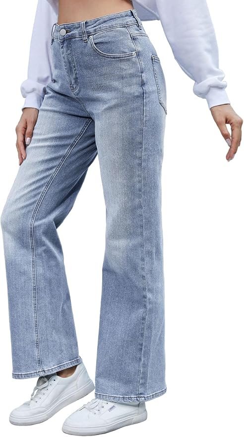 Today's main event is Cropped Square-Neck Tank Top — Hibshaby Women's Wide Leg Jeans High Waisted Strechy Denim Pants Fashion Baggy Trouser Jean Pant with Pockets