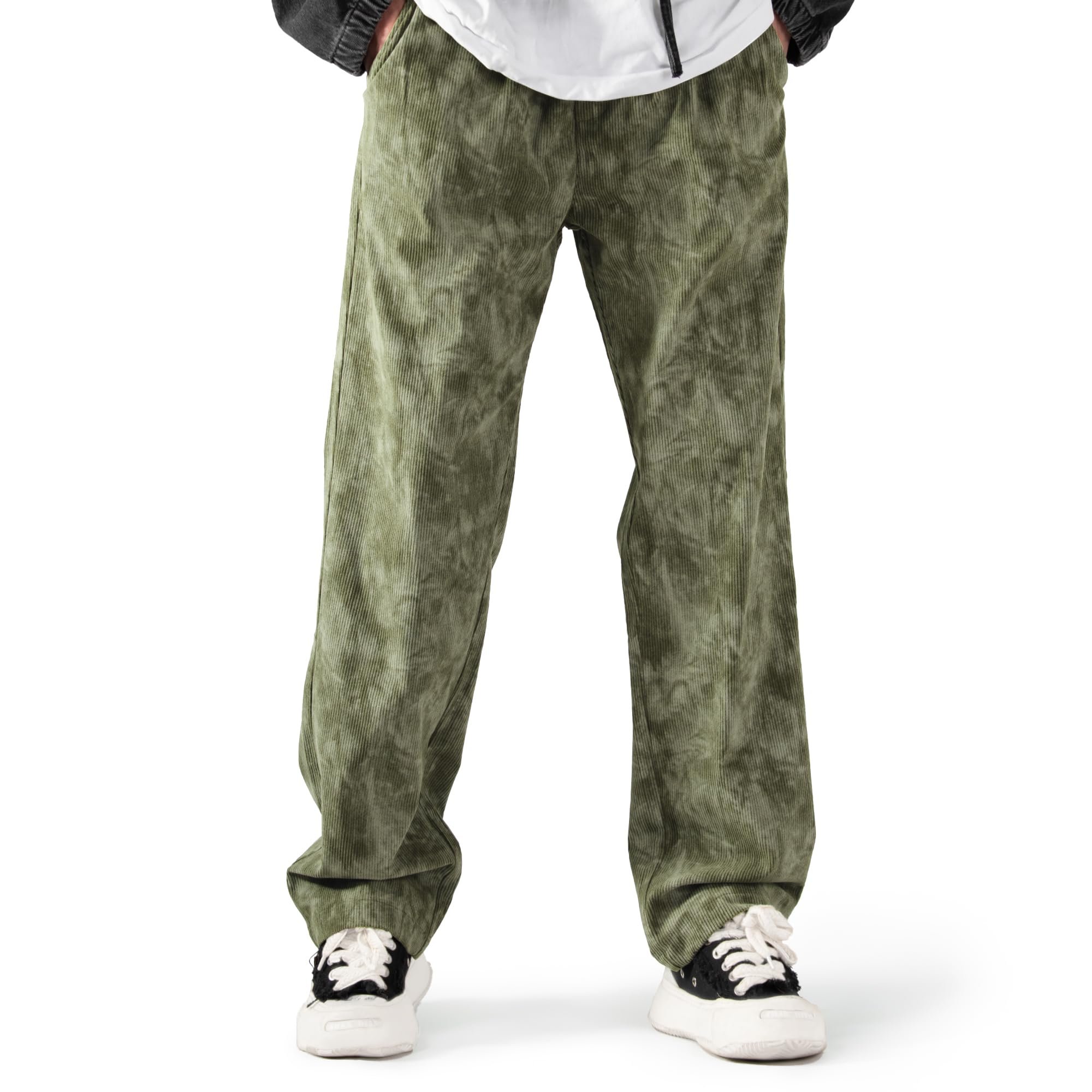 One errand, full fit check: Hooded Sweatshirt — Coolgym Mens Corduroy Casual Pants Warm Straight Leg Loose Fit with Pockets Drawstring Elastic Waist Vintage Sweatpants Baggy